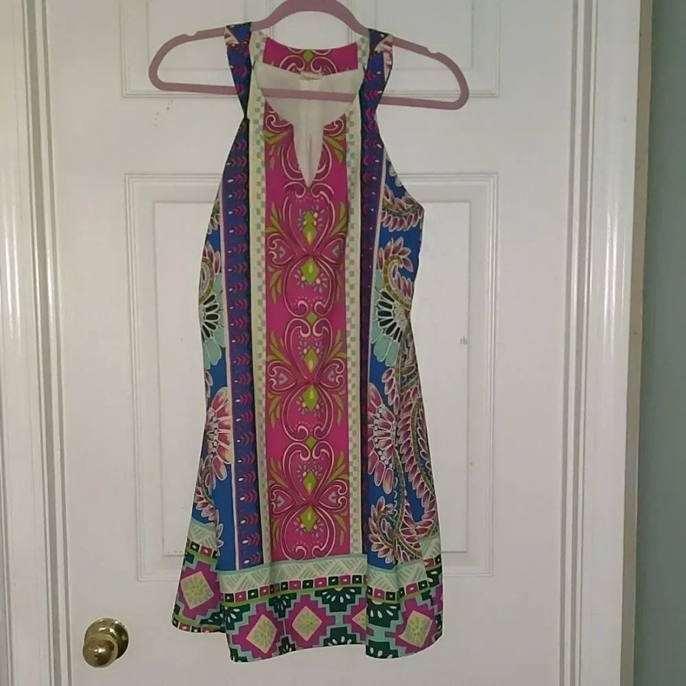Pink Owl printed dress Sz M